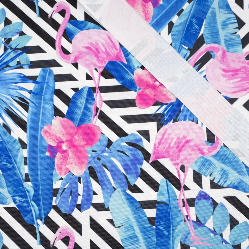 TROPICAL FLAMINGOS - Waterproof woven fabric