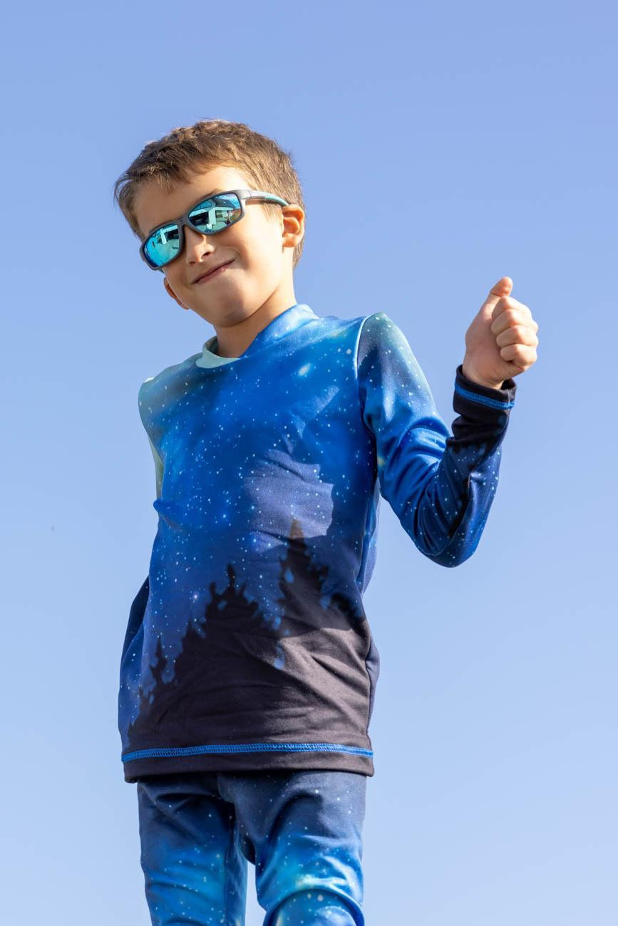 WATER WORLD (BACKGROUND) / navy - Thermo lycra