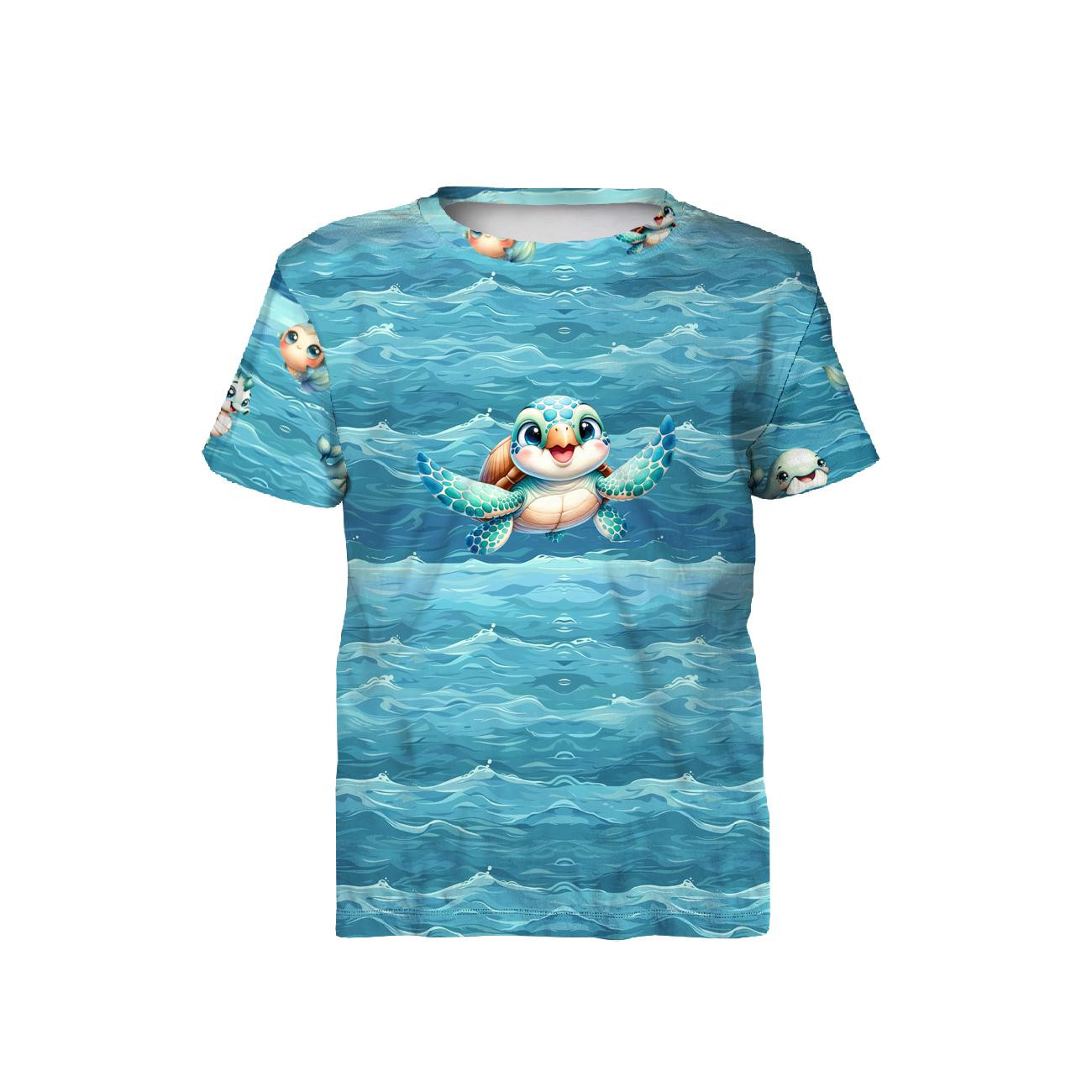 TURTLE (SEA ANIMALS pat. 1) - PANEL (60cm x 50cm) SINGLE JERSEY