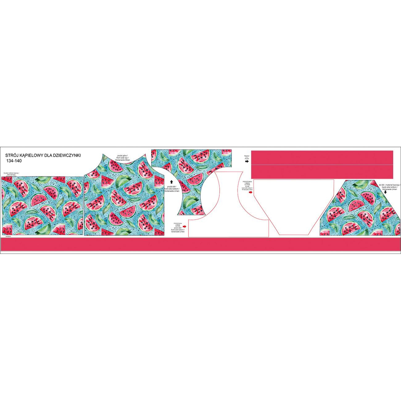 Girl's swimsuit - Tutti Frutti wz. 4 - sewing set