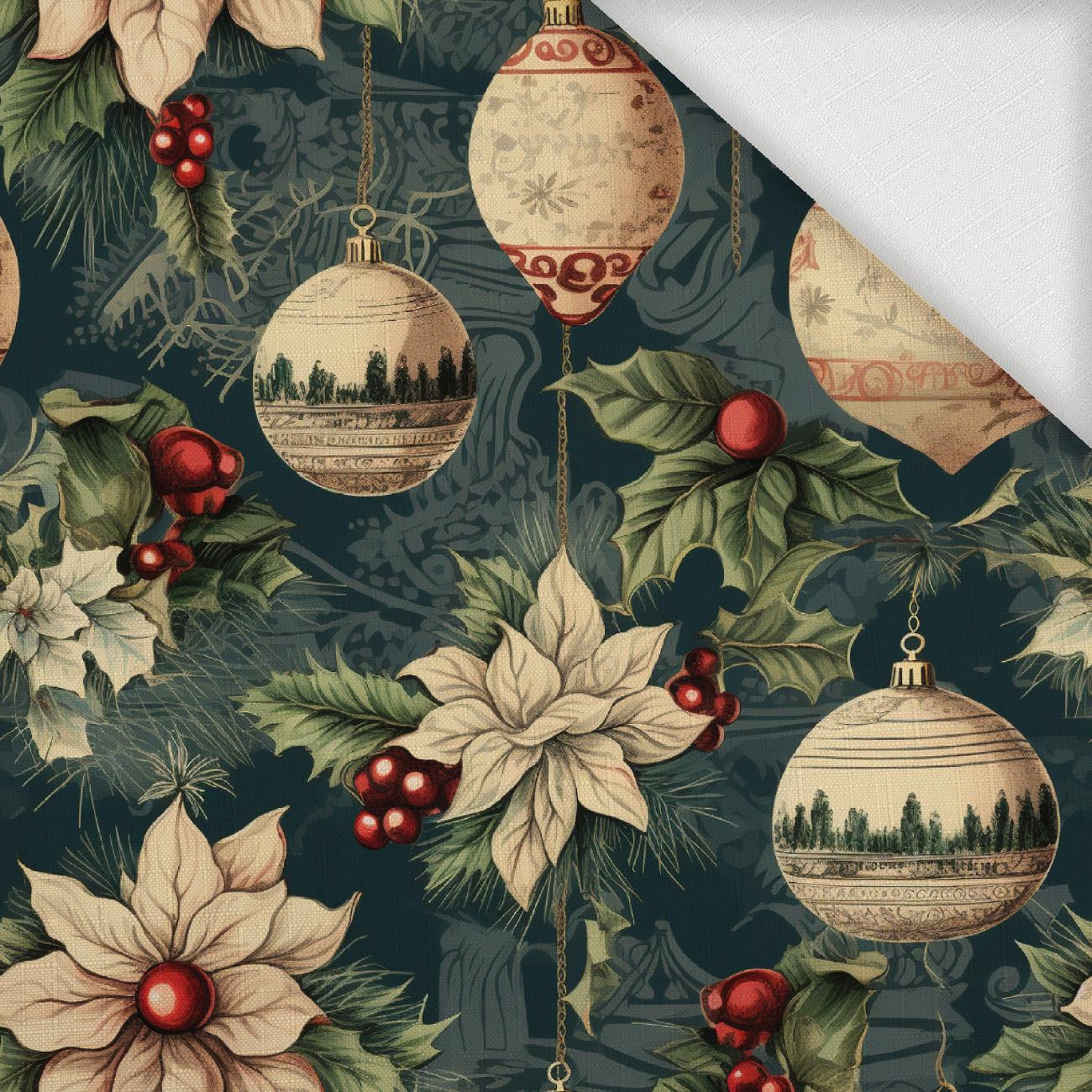 Vintage Christmas wz.9 - Woven Fabric for tablecloths