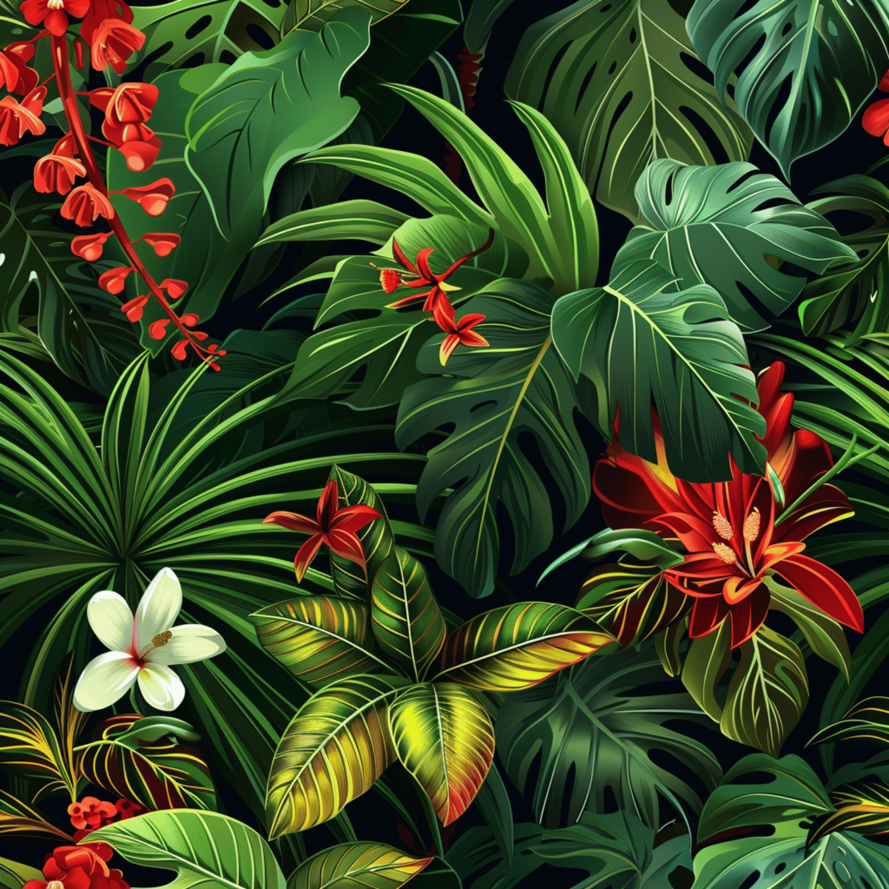 WILD JUNGLE wz.13 (MONSTERA) - thick pressed leatherette