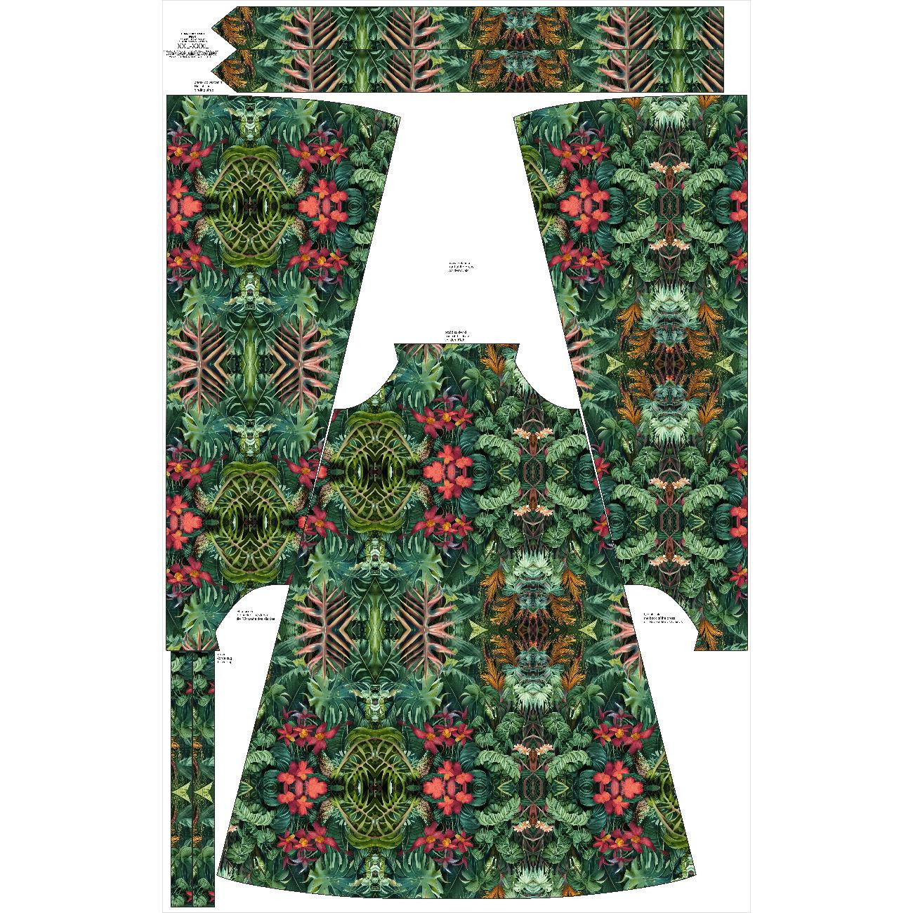 DRESS "DALIA" MAXI - WILD JUNGLE pat. 1 - sewing set