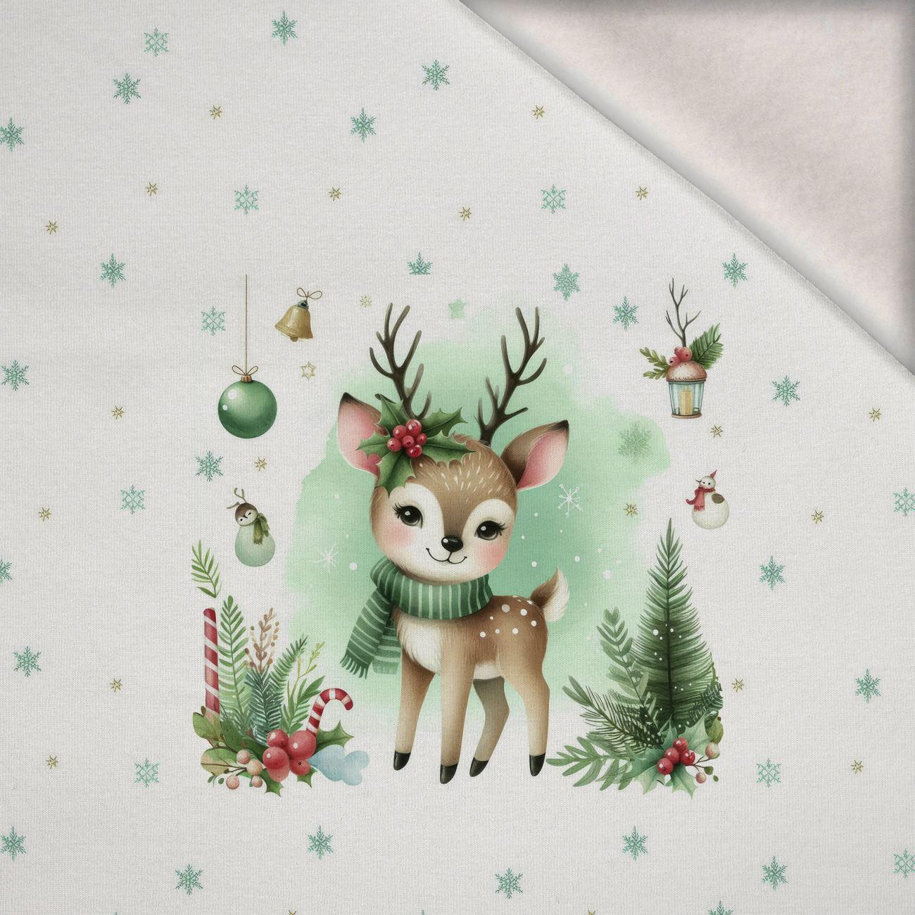 WINTER ANIMALS wz.9 - panel (60cm x 50cm) brushed knitwear with elastane ITY