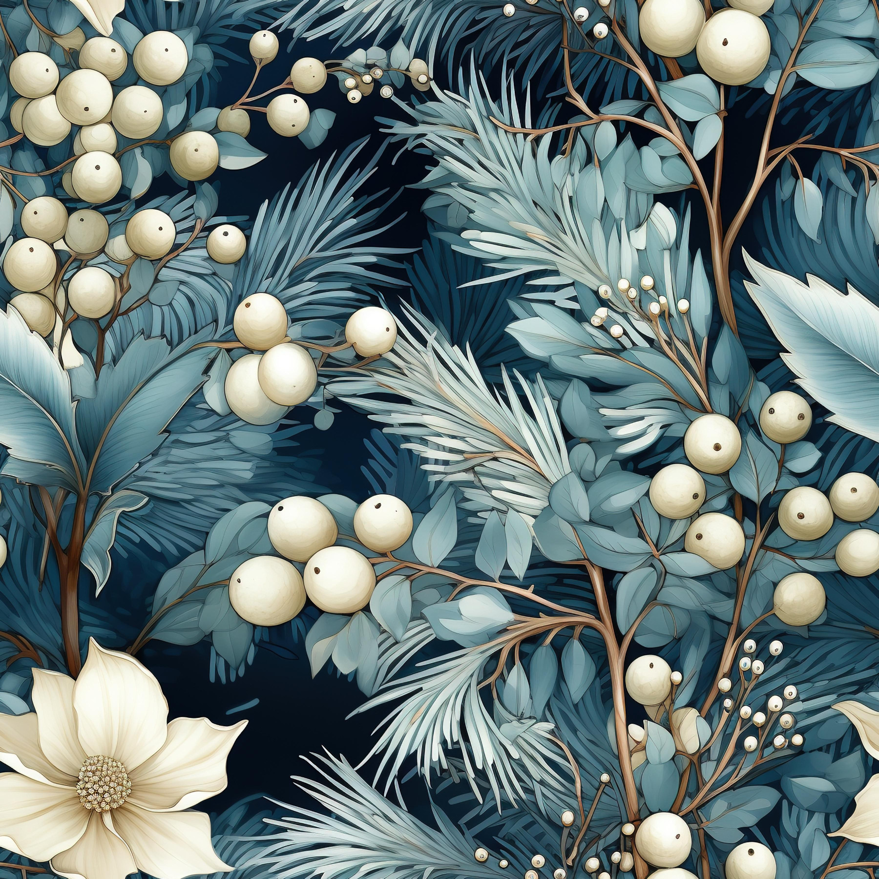 WINTER FLOWERS WZ.2 - single jersey 