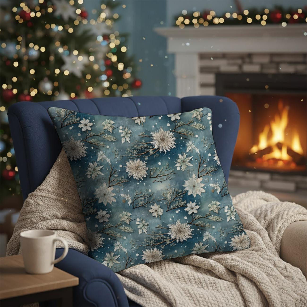 WINTER FLOWERS WZ.8 - Waterproof woven fabric