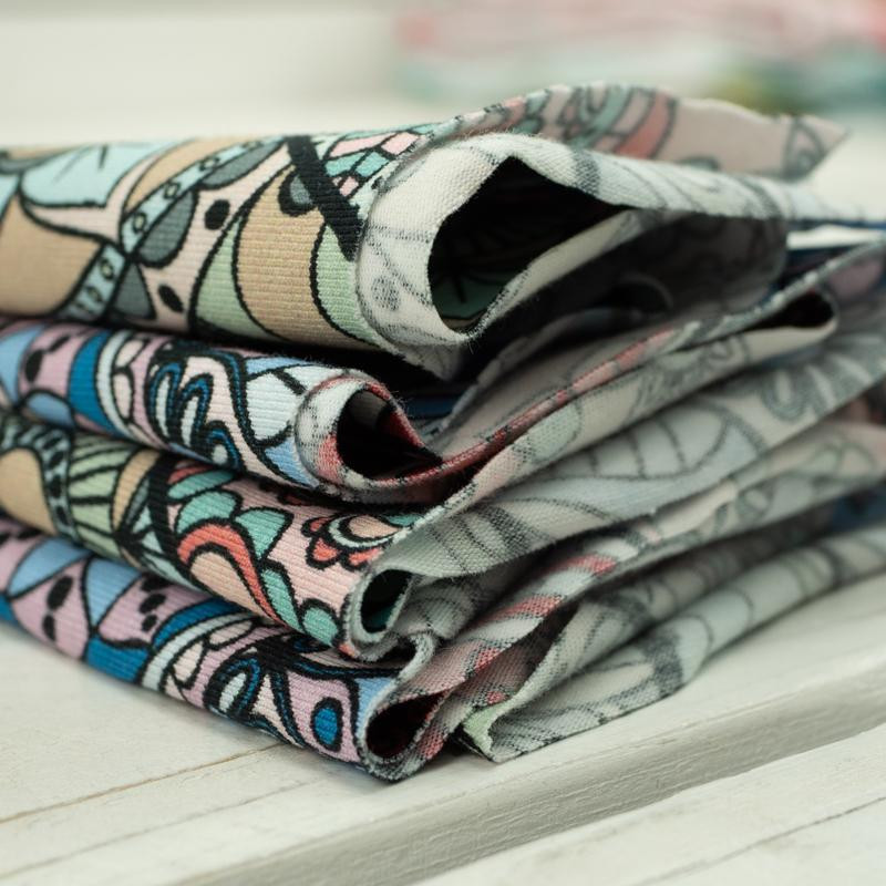 STAINED GLASS / aqua - single jersey with elastane TE210