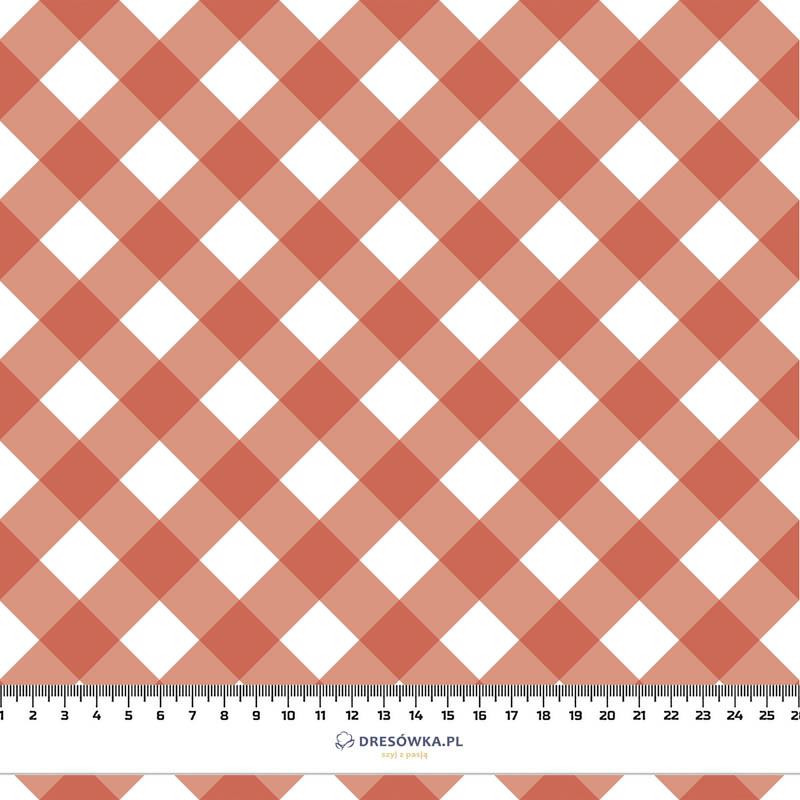 DIAGONAL CHECK / red - Cotton woven fabric