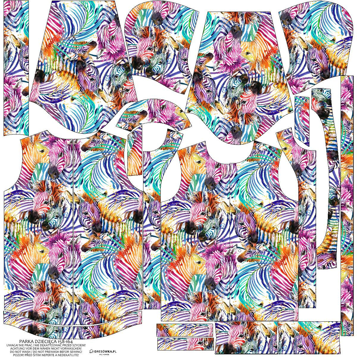 KIDS PARKA (ARIEL) - RAINBOW ZEBRAS - softshell