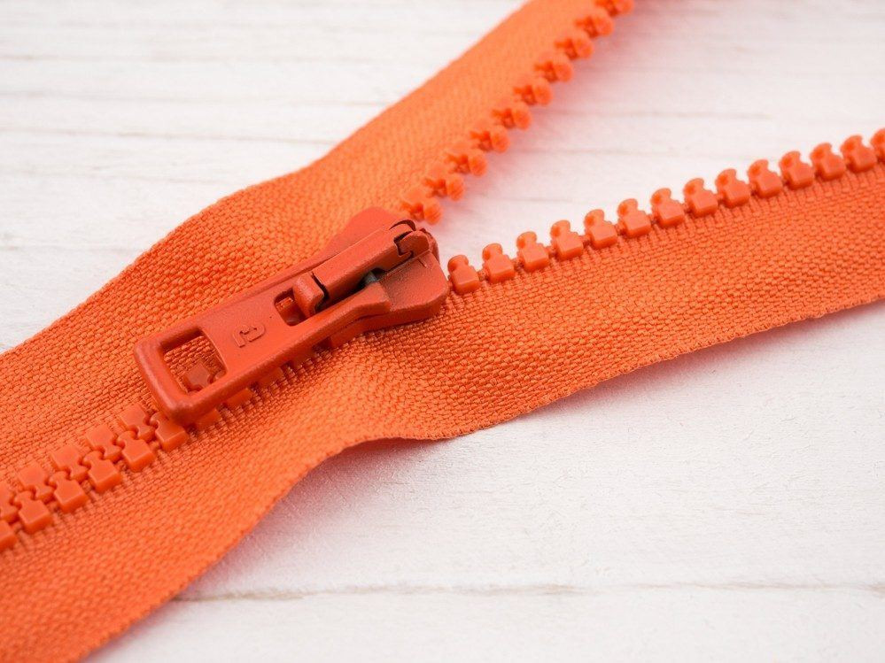 Plastic Zipper 5mm open-end 60cm - orange B-21