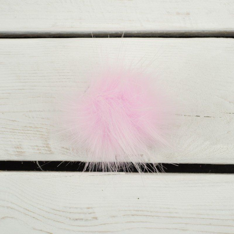 Eco fur pompom 6 cm - muted pink