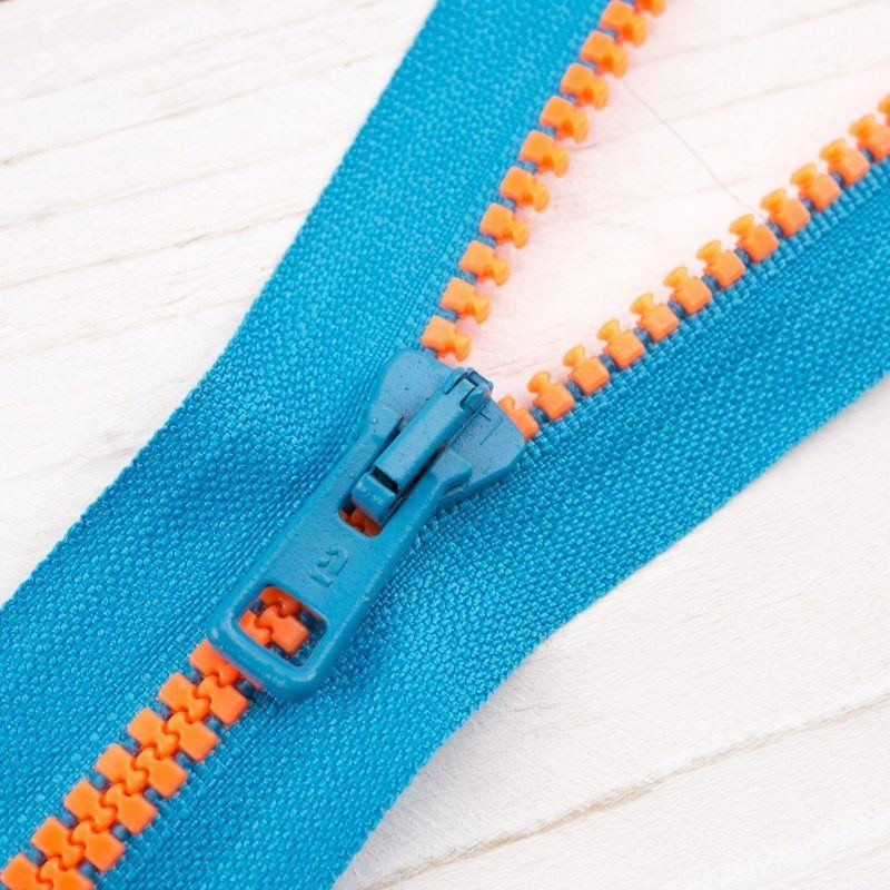 Plastic Zipper decorative open-end 30cm -  turquoise