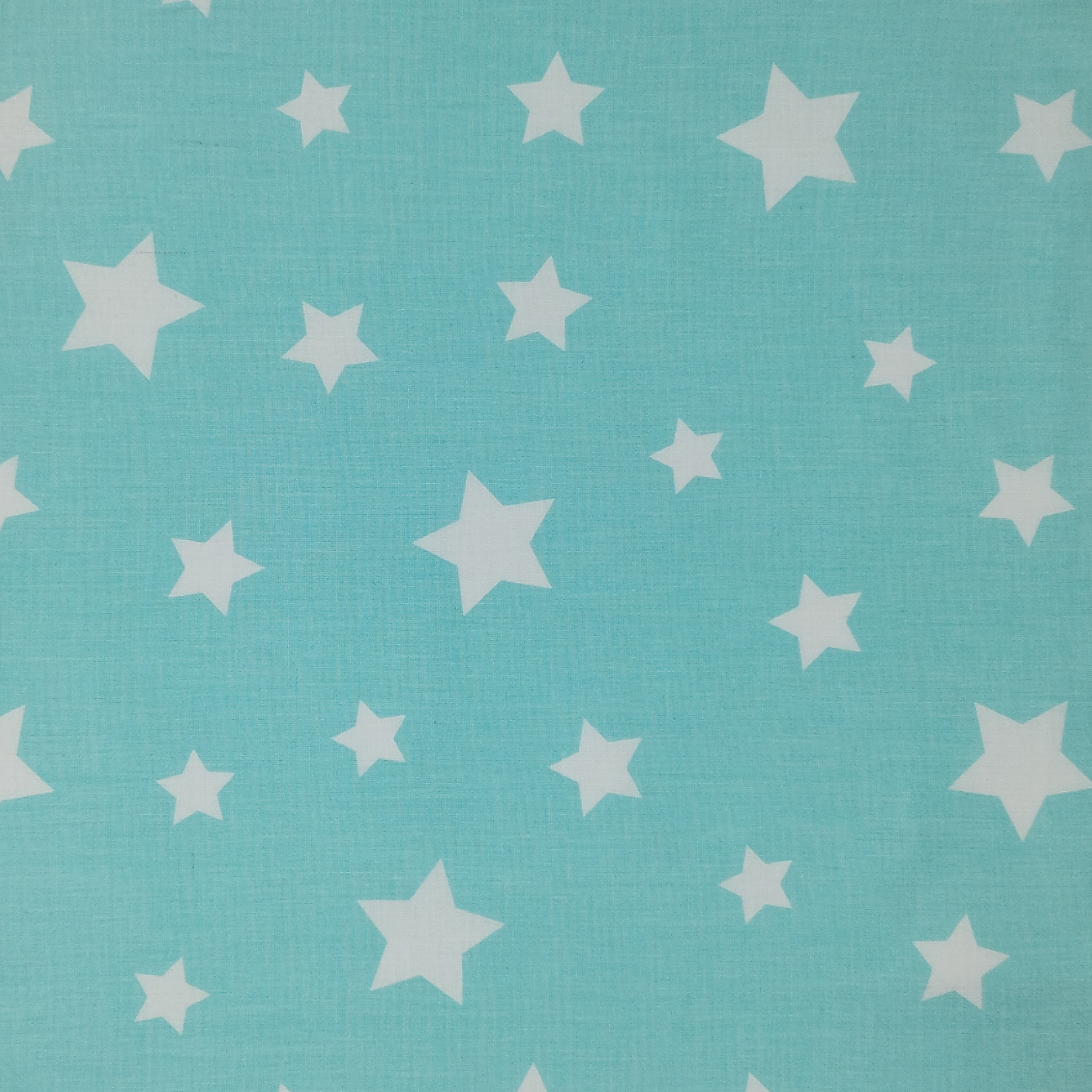 STARS ON TURQUOISE - Cotton woven fabric