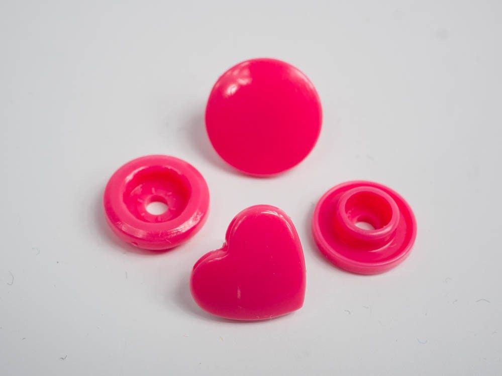 Fasteners KAM hearts 12 mm coral 10 sets