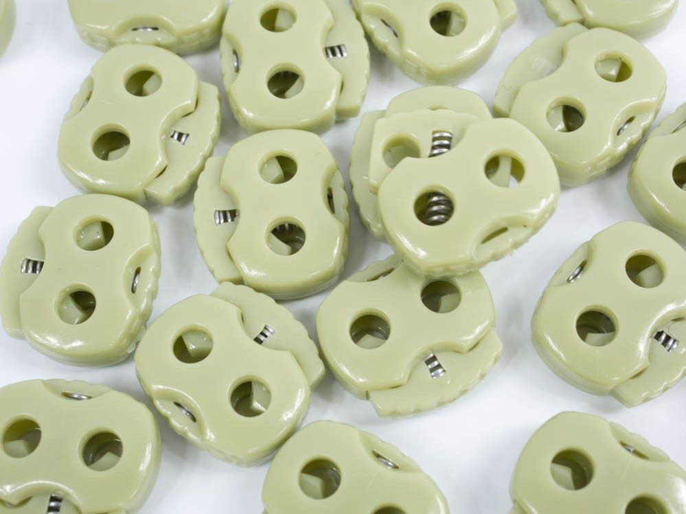 Stopper Toggles with two holes 22mm - KHAKI