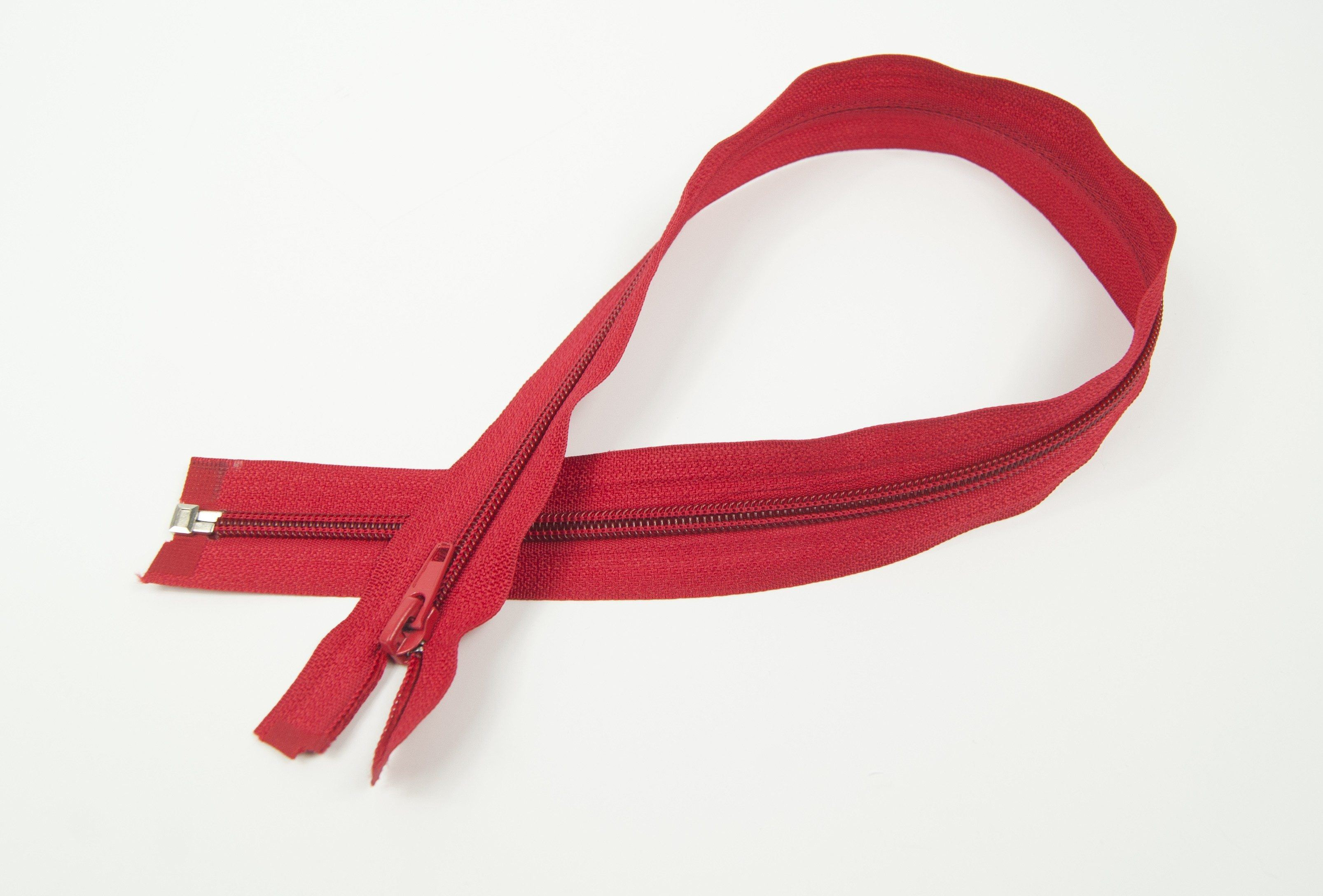 Nylon Zipper (coil) 5mm open-end 50 cm RED