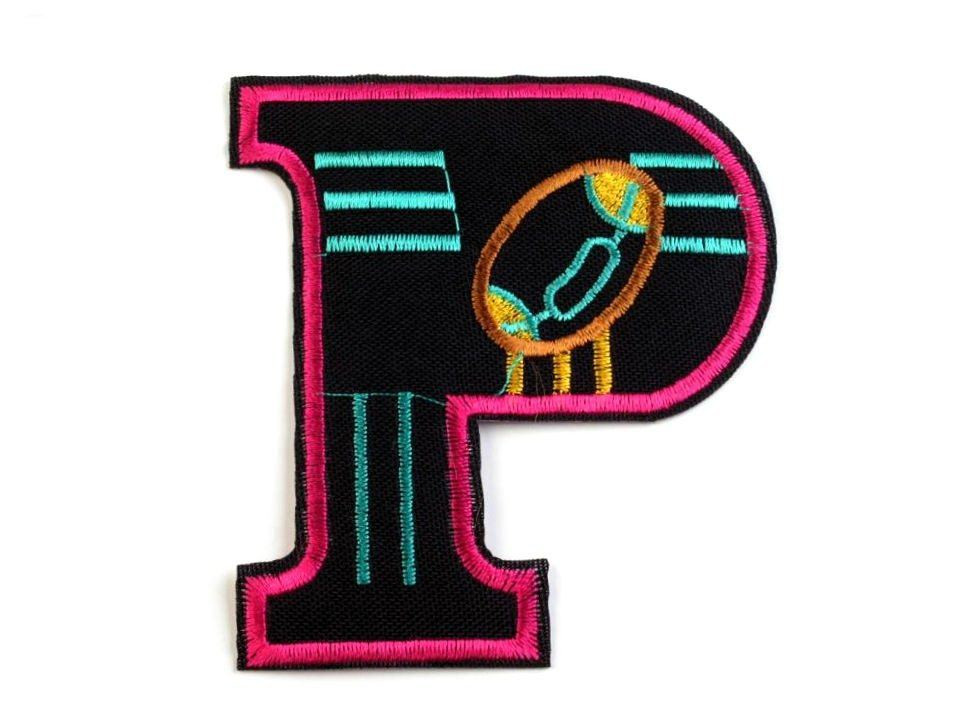 Iron on Patch letter P - fuchsia