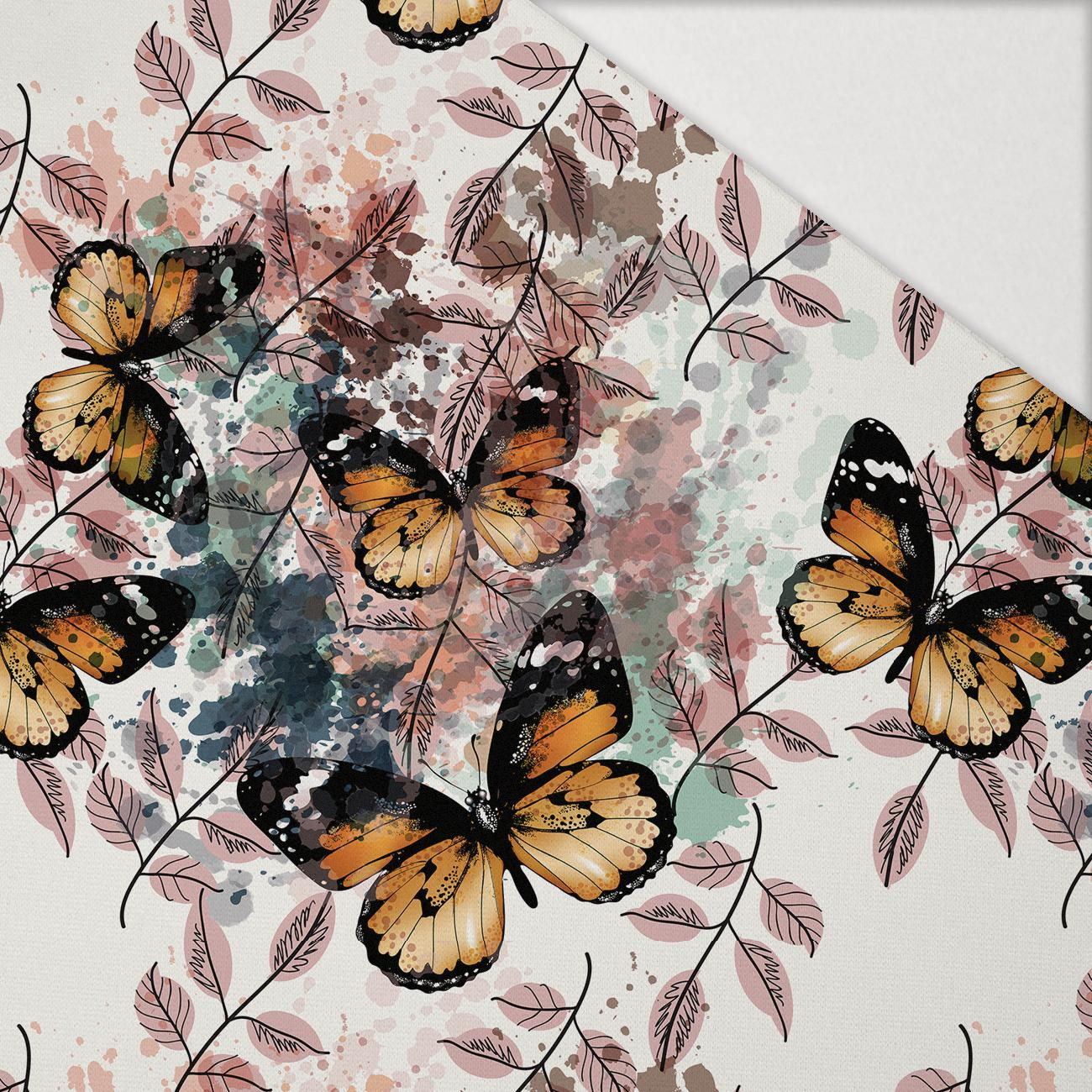 Butterfly & Flowers wz.13 - Hydrophobic brushed knit Butterfly & Flowers wz.13 - Hydrophobic brushed knit