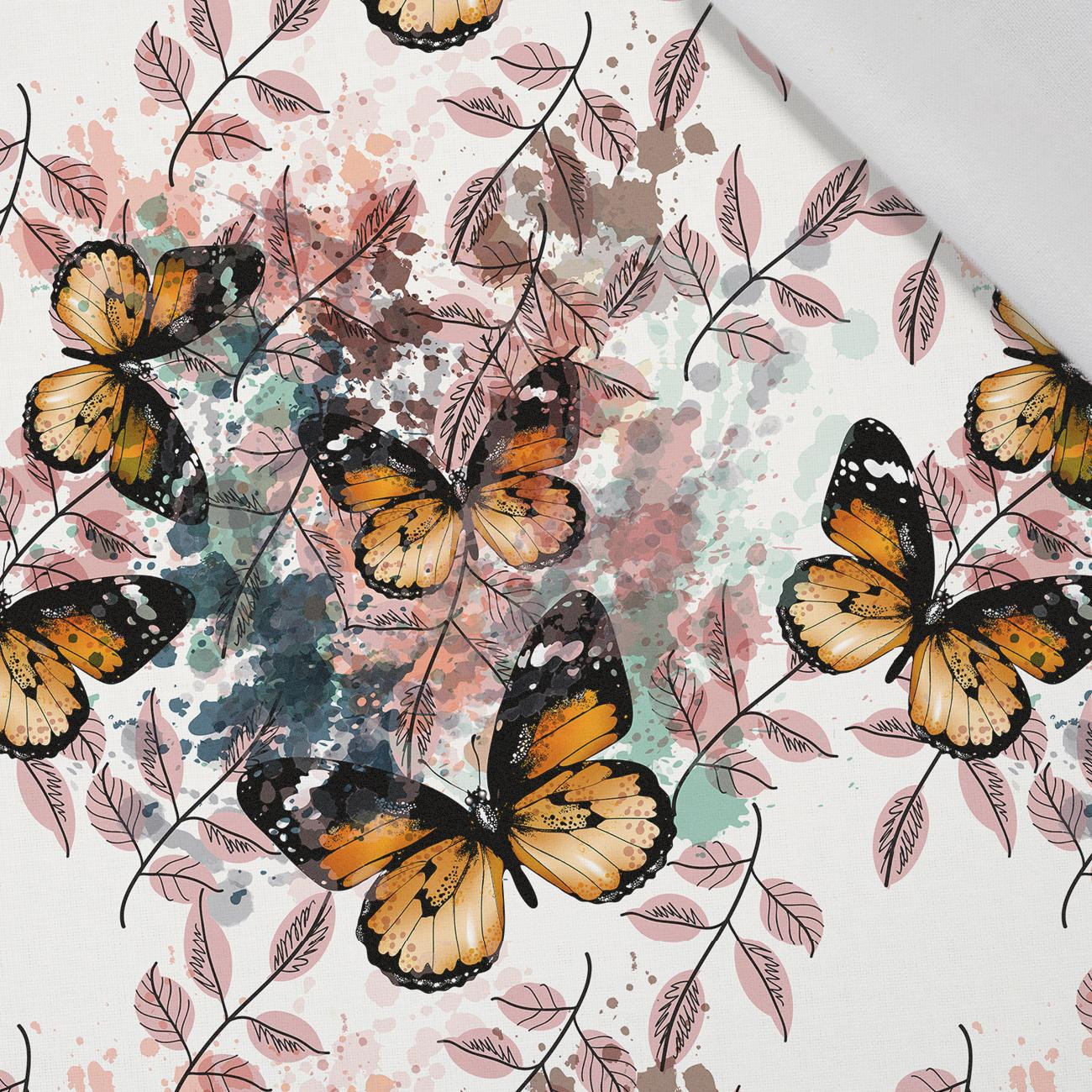 Butterfly & Flowers wz.13 - Cotton woven fabric