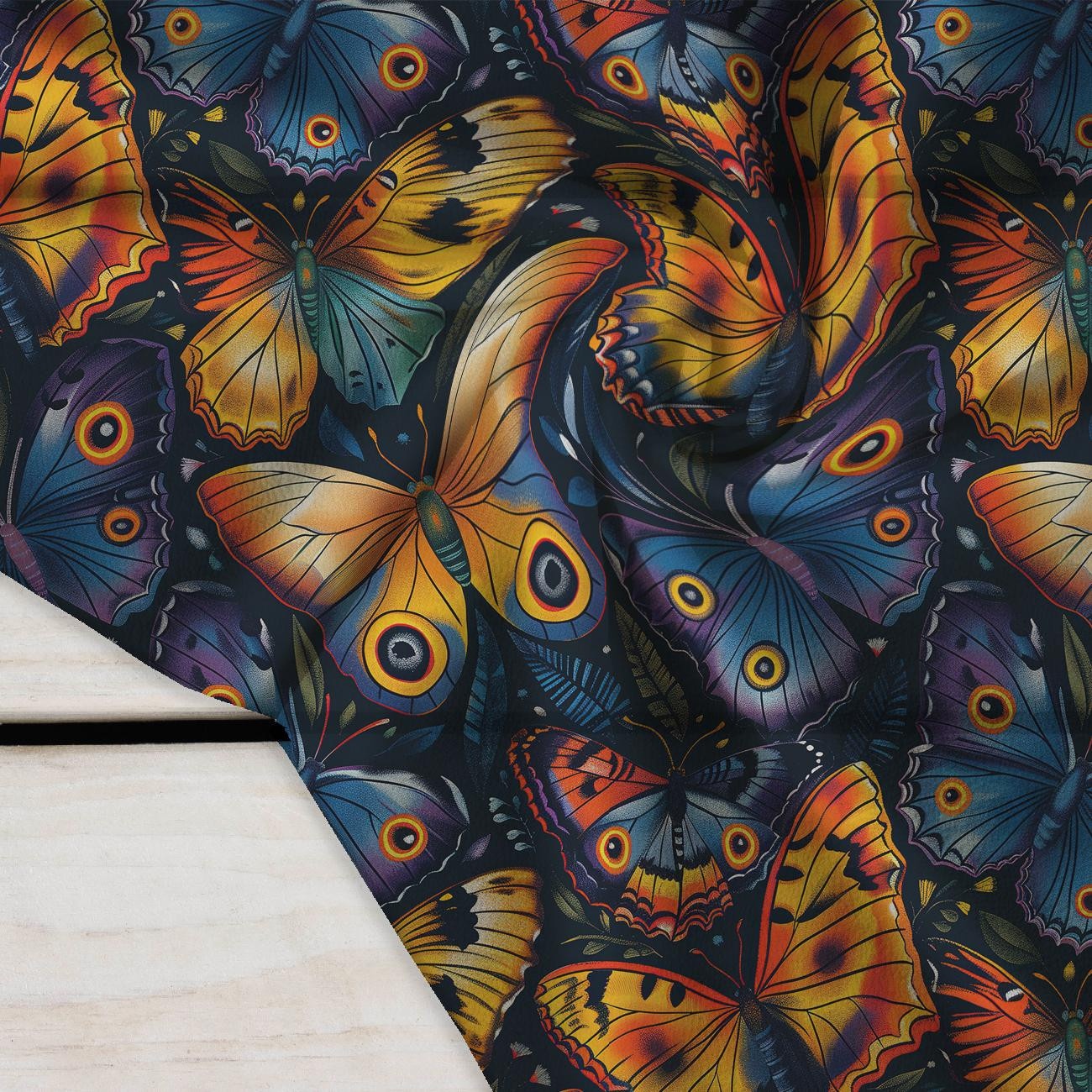 Butterfly & Flowers wz.7 - Crepe