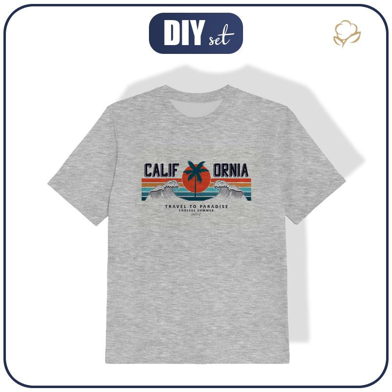 KID’S T-SHIRT - CALIFORNIA no. 1 / melange light grey - single jersey 