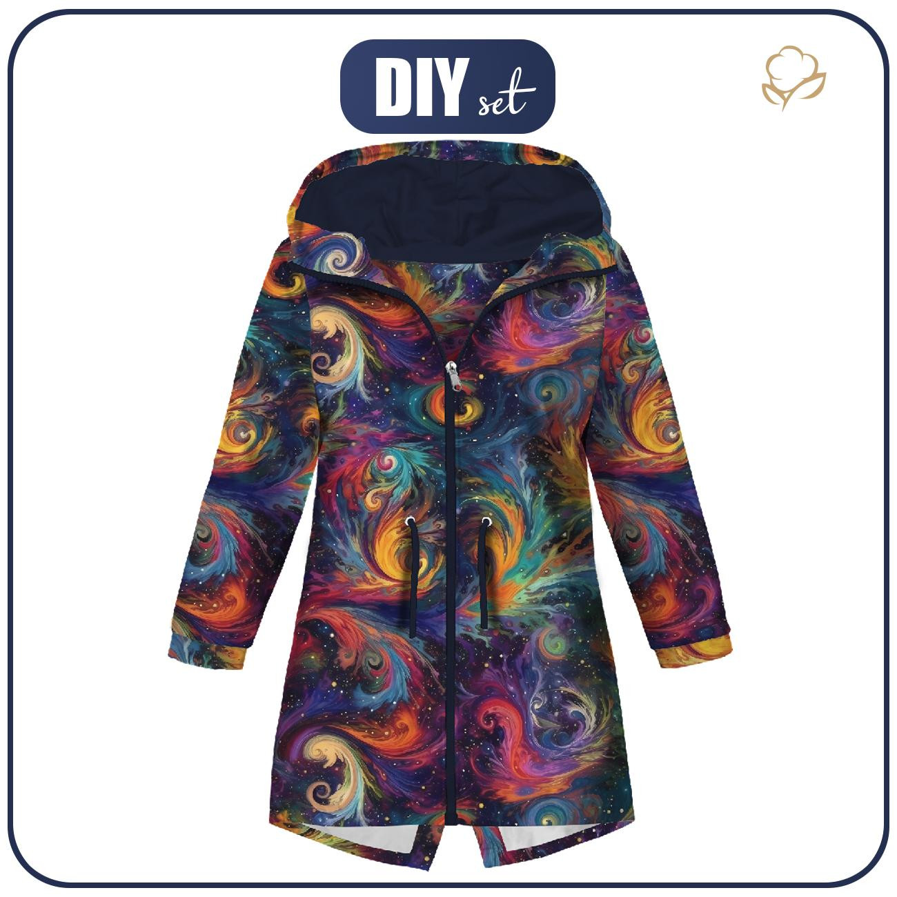 KIDS PARKA (ARIEL) - COSMIC GALAXY PAT. 2 - sewing set