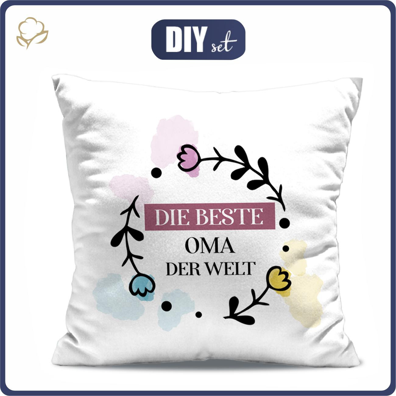 PILLOW 45X45 - DIE BESTE OMA DER WELT / pink - sewing set