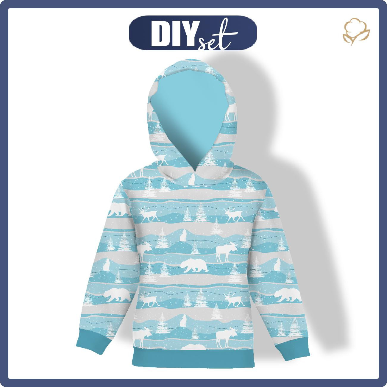 KID'S HOODIE (ALEX) - Alaska / light blue - sewing set