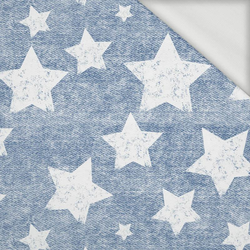WHITE STARS / vinage look jeans (blue) - looped knit fabric