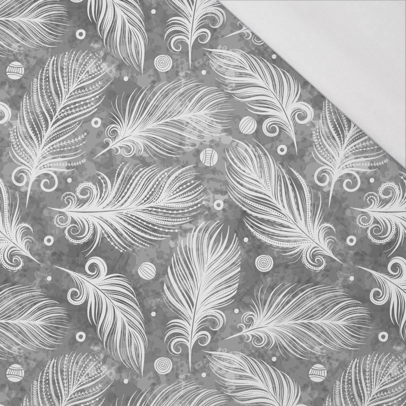 WHITE FEATHERS (GREY) / white - single jersey with elastane 