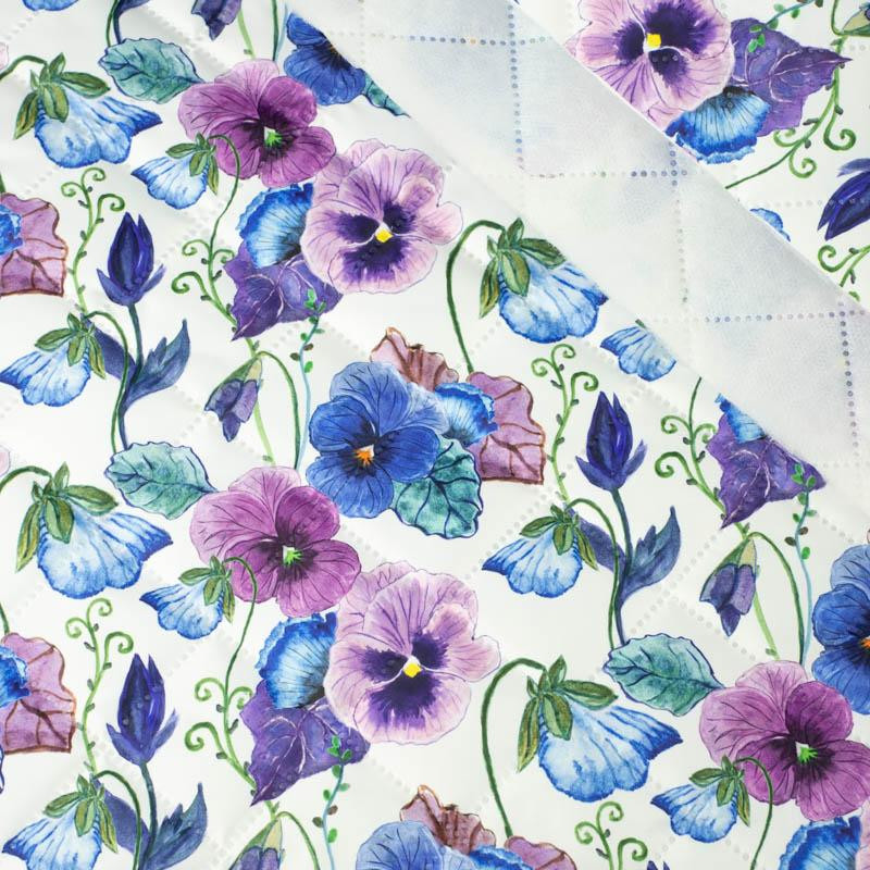 PANSIES (BLOOMING MEADO - Quilted nylon fabric 