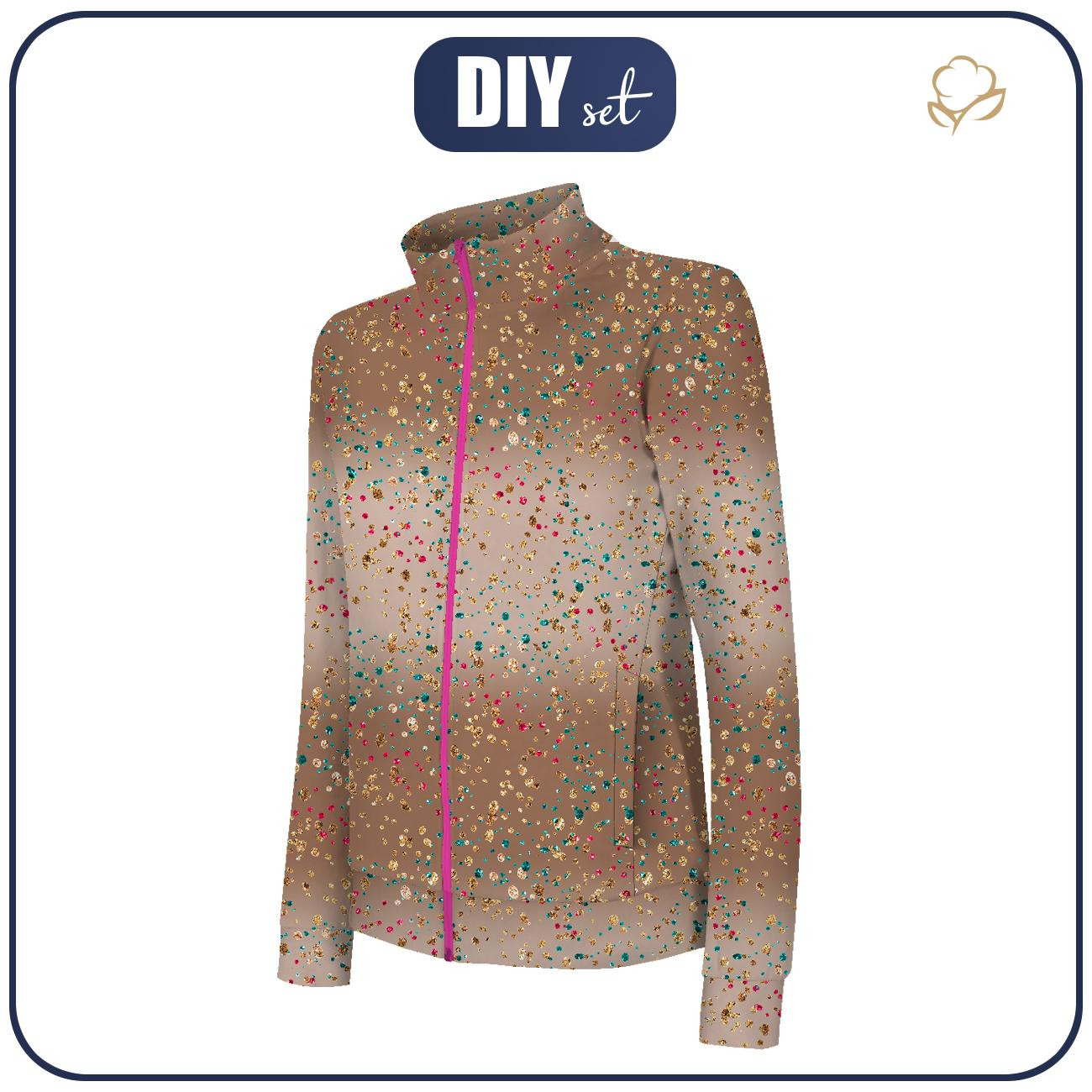 "MAX" CHILDREN'S TRAINING JACKET - GLITTER MIX (GLITTER AUTUMN) - knit with short nap