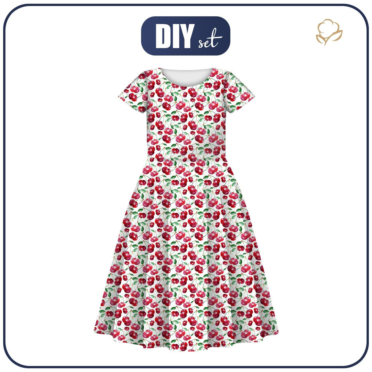 KID'S DRESS "MIA" - CHERRIES / PAT. 5 - sewing set