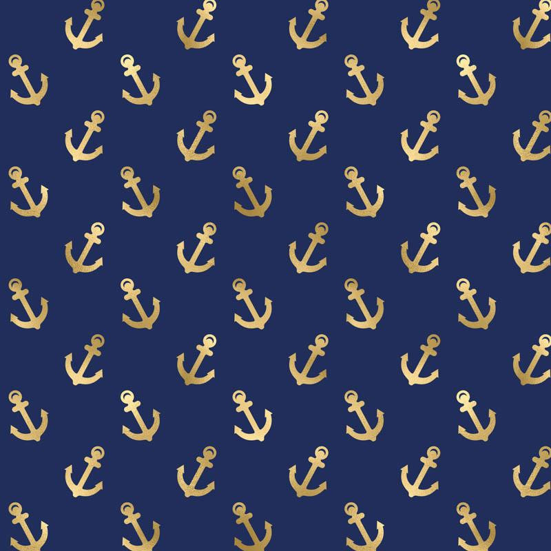 MINI GOLD ANCHORS (GOLDEN OCEAN) / dark blue