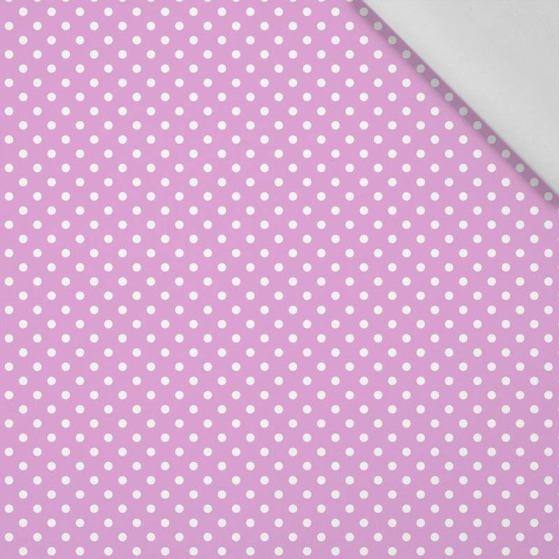 DOTS WHITE / purple - Cotton woven fabric