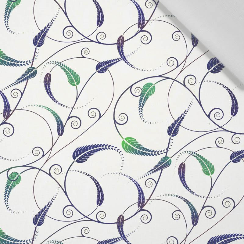 LEAVES pat. 5 (green) - Cotton woven fabric