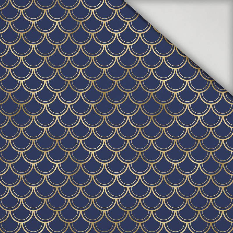 GOLDEN FISH SCALES pat. 2 (GOLDEN OCEAN) / dark blue - swimsuit lycra
