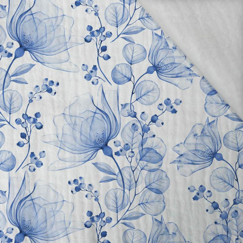 FLOWERS pat. 4 (classic blue) - Cotton muslin