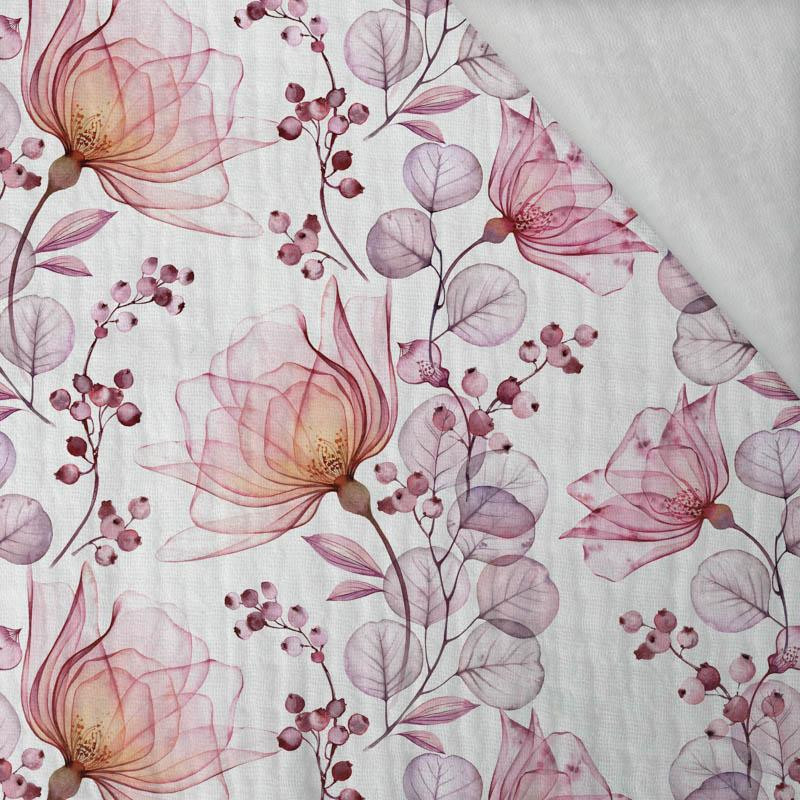 FLOWERS pat. 4 (pink) - Cotton muslin