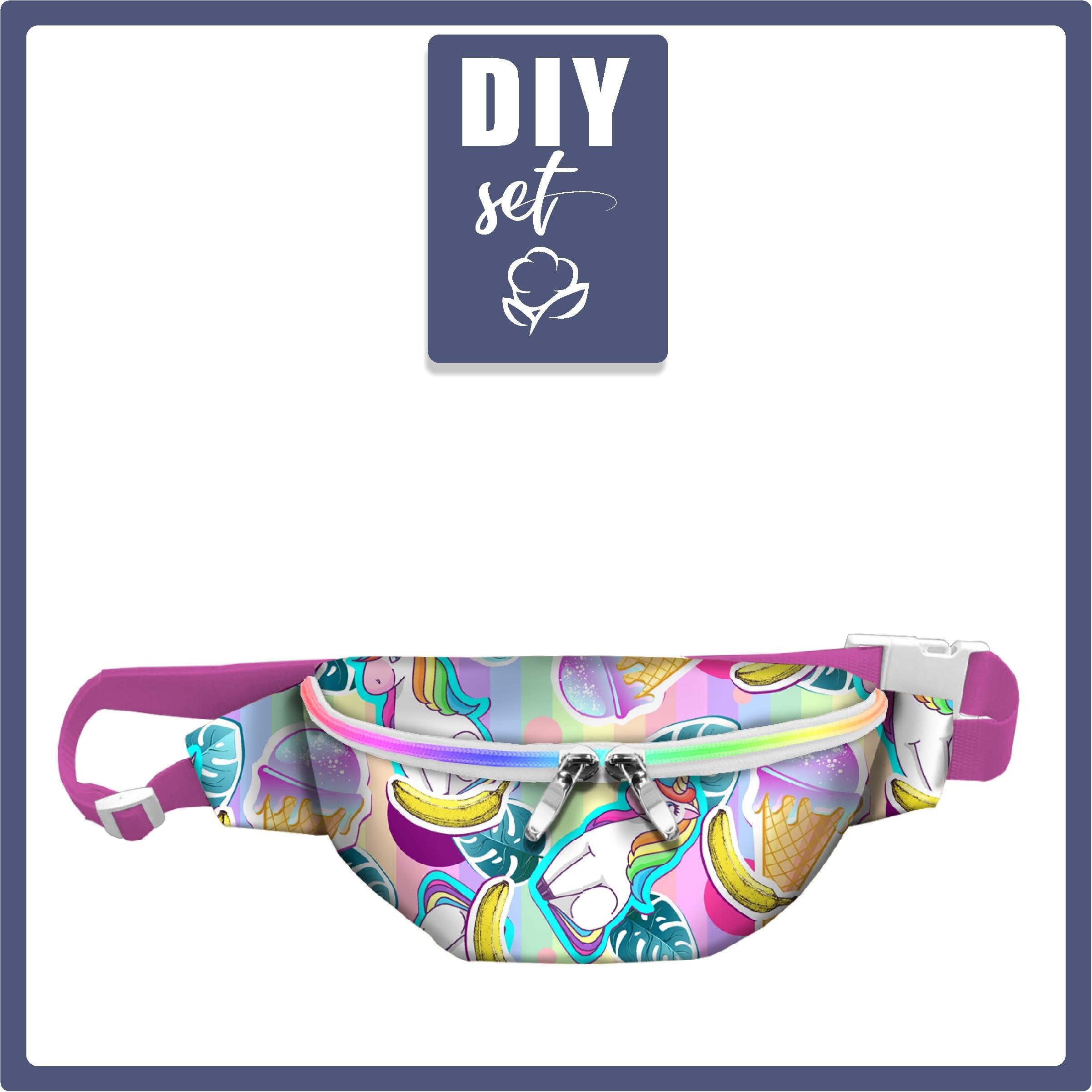 HIP BAG - UNICORNS AND ICE CREAM (rainbow) / Choice of sizes