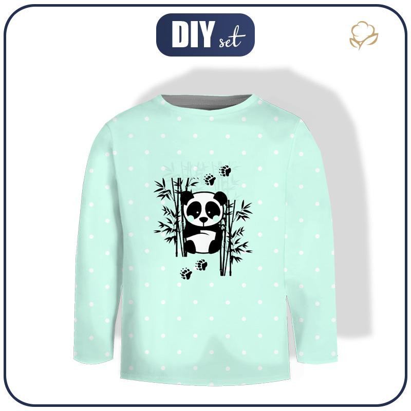 LONGSLEEVE - PANDA (DOTS) / MINT - sewing set