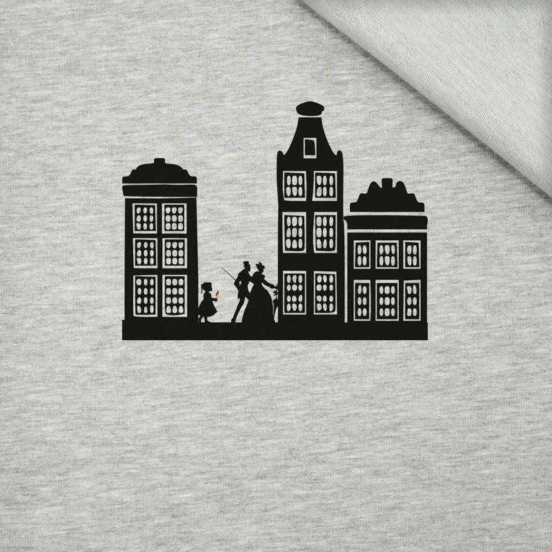 LITTLE MATCH GIRL- M-01 melange light grey - panel looped knit