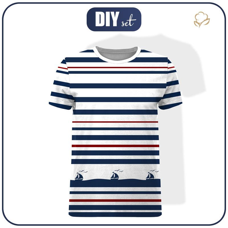 MEN’S T-SHIRT - SHIPS / stripes (marine) - single jersey
