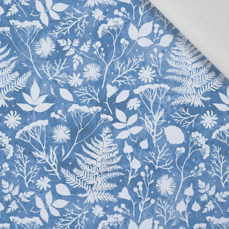 50cm WHITE FERNS (CLASSIC BLUE) - Cotton woven fabric