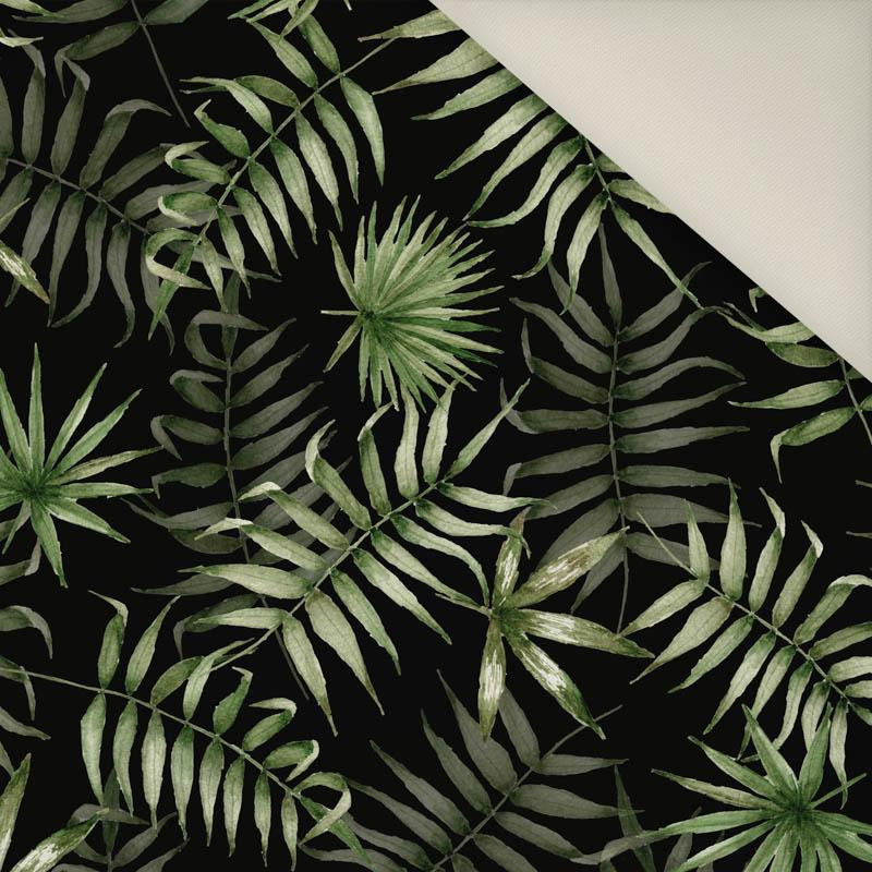 TROPICAL LEAVES pat. 3 / black (JUNGLE)- Upholstery velour 