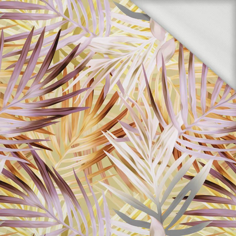 PALM LEAVES pat. 2 (gold) - looped knit fabric