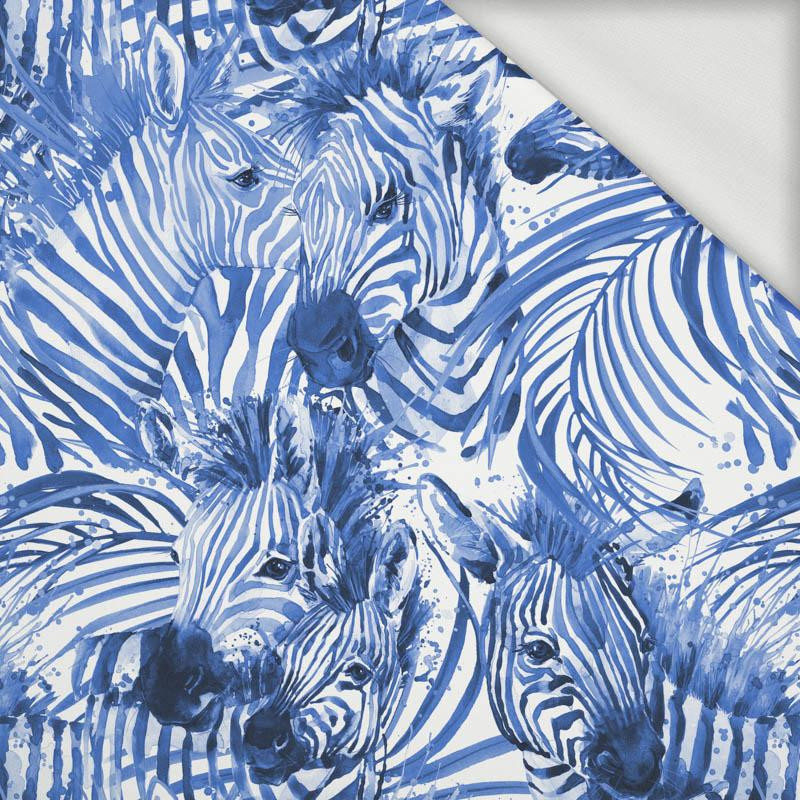 ZEBRA (classic blue) / white - looped knit fabric