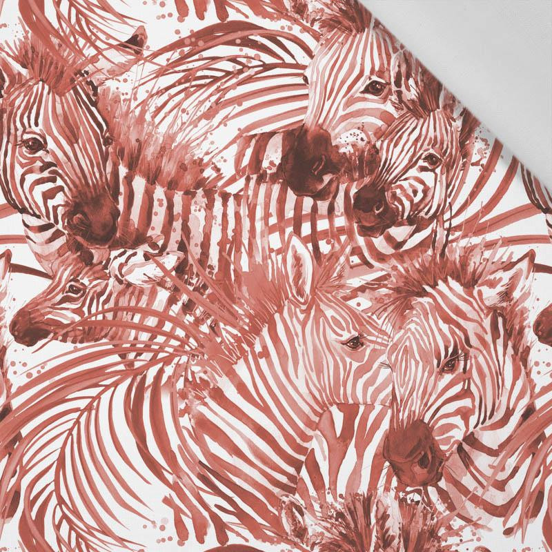 ZEBRA (red) / white - Cotton woven fabric