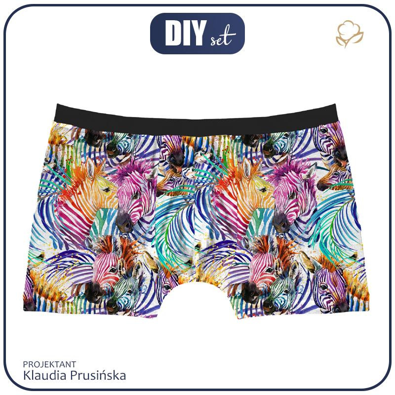 MEN'S BOXER SHORTS - ZEBRA / rainbow