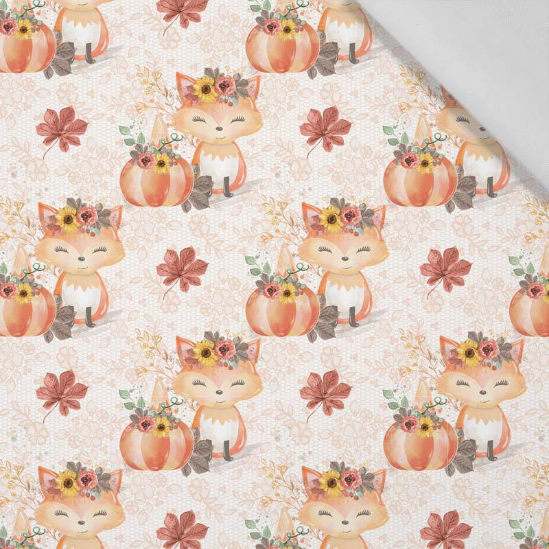 FOXES AND PUMPKINS pat. 1 / white (FOXES AND PUMPKINS) - Cotton woven fabric